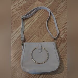 Shoulder Bag with Metal Handle Accent